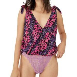 Free People "Bare It All" Floral Bodysuit